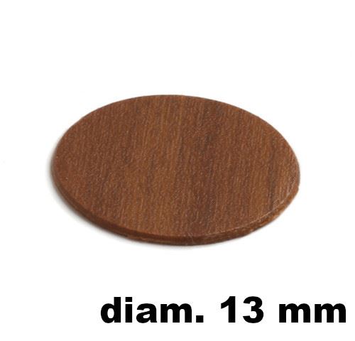 Immagine di tappi adesivi abs diam. mm. 13 noce  6045 foglio 20 tappi                                                                                           