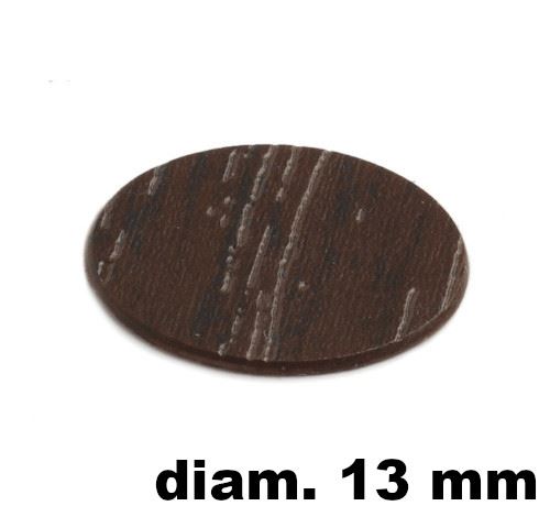 Immagine di tappi adesivi abs diam. mm. 13 noce  6074plr2 foglio 20 tappi                                                                                           