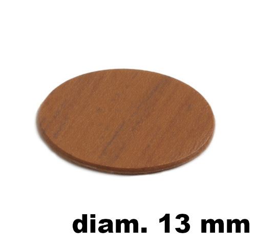 Immagine di tappi adesivi abs diam. mm. 13 noce  6078 foglio 20 tappi                                                                                           