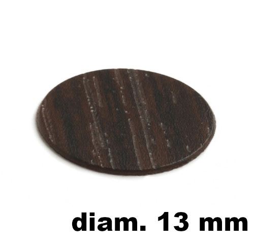 Immagine di tappi adesivi abs diam. mm. 13 wenge'  994plr2 foglio 20 tappi                                                                                           