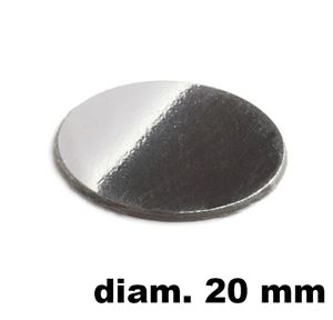 Immagine di tappi adesivi abs diam. mm. 20 cromato foglio 15 tappi                                                                                           