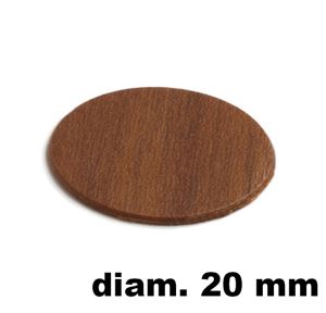 Immagine di tappi adesivi abs diam. mm. 20 noce 6045 foglio 15 tappi                                                                                           