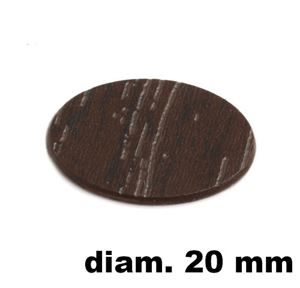 Immagine di tappi adesivi abs diam. mm. 20 noce 6074plr2 foglio 15 tappi                                                                                           