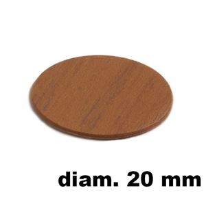 Immagine di tappi adesivi abs diam. mm. 20 noce 6078 foglio 15 tappi                                                                                           