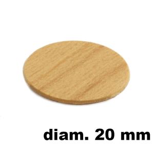 Immagine di tappi adesivi abs diam. mm. 20 pino  283 foglio 15 tappi                                                                                           