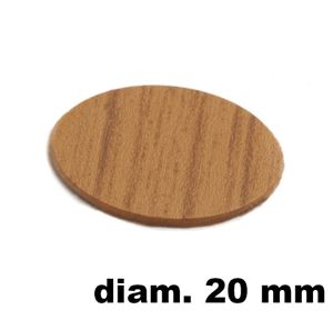 Immagine di tappi adesivi abs diam. mm. 20 rovere  4501 foglio 15 tappi                                                                                           