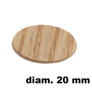 Immagine di tappi adesivi abs diam. mm. 20 rovere  4557 foglio 15 tappi                                                                                           