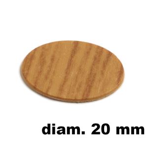 Immagine di tappi adesivi abs diam. mm. 20 rovere  4569 foglio 15 tappi                                                                                           