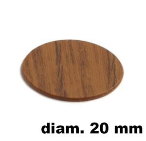 Immagine di tappi adesivi abs diam. mm. 20 rovere  4692 foglio 15 tappi                                                                                           