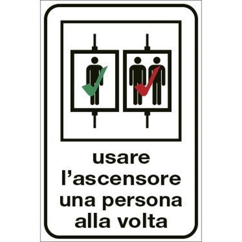 Immagine di cartelli indicazioni alluminio 120x180 2242 usare l'ascensore una ...                                                                                           