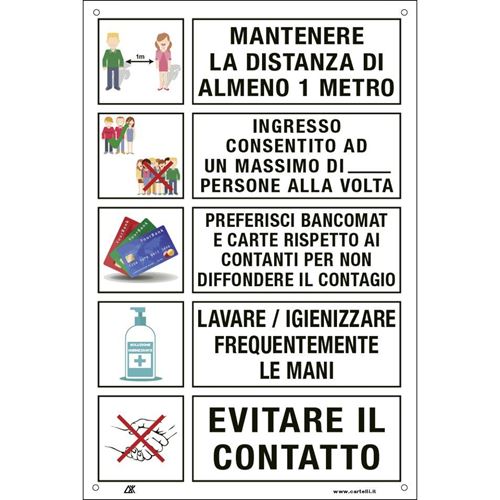 Immagine di cartelli indicazioni alluminio 200x300 35326 mantenere ... ingresso ...                                                                                           