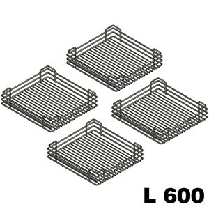 Immagine di cestelli corner compact cesti l 600 cromo luc. set 4 pz p 410 l 425 in filo                                                                                           