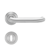 Immagine di maniglie kreta rosetta patent inox satinato                                                                                            