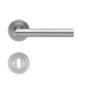 Immagine di maniglie rhodos rosetta patent inox satinato                                                                                            