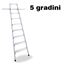 Immagine di scale shop c/ganci alluminio   5 gradini x binario tubolare diam. 30                                                                                           
