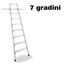Immagine di scale shop c/ganci alluminio   7 gradini c/ganci x binario tubolare                                                                                           