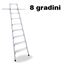 Immagine di scale shop c/ganci alluminio   8 gradini c/ganci x binario tubolare                                                                                           