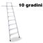 Immagine di scale shop c/ganci alluminio  10 gradini c/ganci x binario tubolare                                                                                           