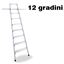 Immagine di scale shop c/ganci alluminio  12 gradini c/ganci x binario tubolare                                                                                           