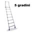 Immagine di scale shop scorrevoli inox   5 gradini c/carrello binario sezione h                                                                                           