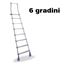 Immagine di scale shop scorrevoli inox   6 gradini c/carrello binario sezione h                                                                                           