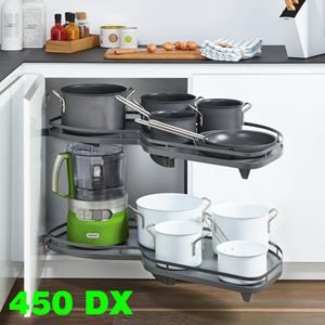 Immagine di cestelli corner lemans vassoio l45 dx antracite set 2 vassoi antracite                                                                                           