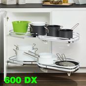 Immagine di cestelli corner lemans vassoio l60 dx bianco/cr set 2 vassoi fondo bianco                                                                                           