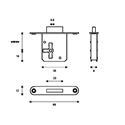 Immagine di serrature 24 b.t. fe 1 leva mm. 60 dx ott.to cat. quadro s/chiave                                                                                           