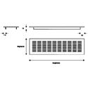 Immagine di griglie areazione alluminio h 80 l 280 arg. passaggio aria 52 cmq                                                                                           