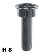 Immagine di piedini 423 plastica reg. std cm.  8 nero s/vite piastra fissa                                                                                           