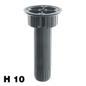Immagine di piedini 423 plastica reg. std cm. 10 nero s/vite piastra fissa                                                                                           
