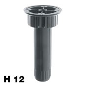 Immagine di piedini 423 plastica reg. std cm. 12 nero s/vite piastra fissa                                                                                           