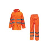 Immagine di Completo giacca pantalone antipioggia alta vibilità U-Power COVER Orange Fluo taglia S 