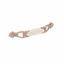 Immagine di Maniglia per mobili HZ0087 interasse mm 128 in lega di zinco e porcellana oro rosa opaco con decoro P3 