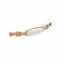 Immagine di Maniglia per mobili HZ0082 interasse mm 96 in lega di zinco e porcellana royal avorio patina oro 