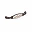 Immagine di Maniglia per mobili HZ0078 interasse mm 128 in lega di zinco e porcellana alucover brown con decoro P4 