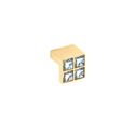 Immagine di Pomolo per mobili HZ0550 interasse mm 16 in lega di zinco e cristallo placcato oro 