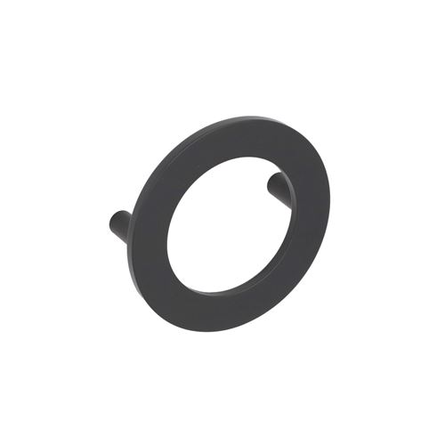 Immagine di Maniglia per mobili HZ0470 interasse mm 64 diametro mm 80 in lega di zinco laccato nero opaco 