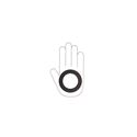 Immagine di Maniglia per mobili HZ0470 interasse mm 64 diametro mm 80 in lega di zinco laccato nero opaco 