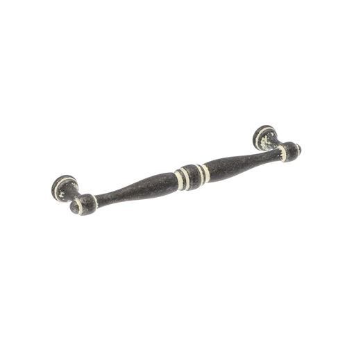 Immagine di Maniglia per mobili HZ0619 interasse mm 128 in lega di zinco rusticall avorio 