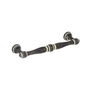 Immagine di Maniglia per mobili HZ0619 interasse mm 96 in lega di zinco rusticall avorio 