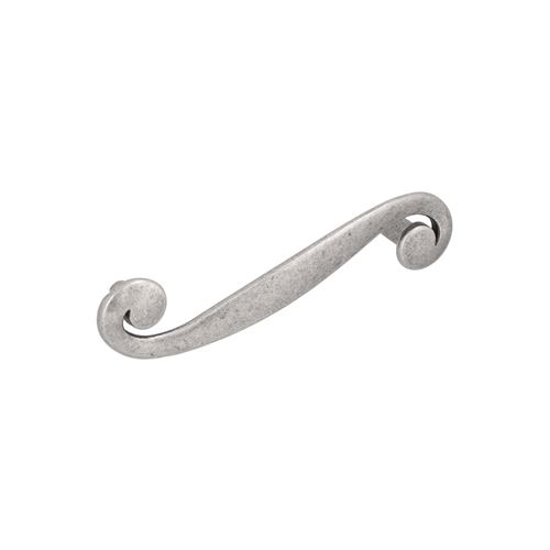 Immagine di Maniglia per mobili HZ0614 interasse mm 96 in lega di zinco Argento vecchio graffiato 