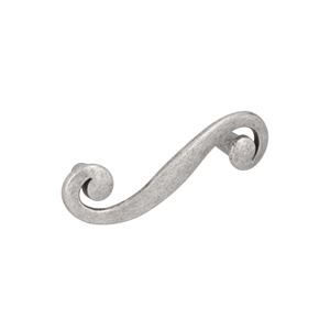 Immagine di Maniglia per mobili HZ0614 interasse mm 64 in lega di zinco Argento vecchio graffiato 