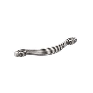 Immagine di Maniglia per mobili HZ0817 interasse mm 128 in lega di zinco argento vecchio brillante 