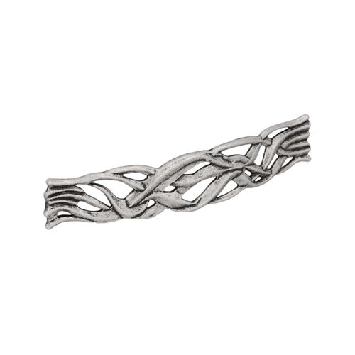 Immagine di Maniglia per mobili HZ0638 interasse mm 128 in lega di zinco argento vecchio brillante 