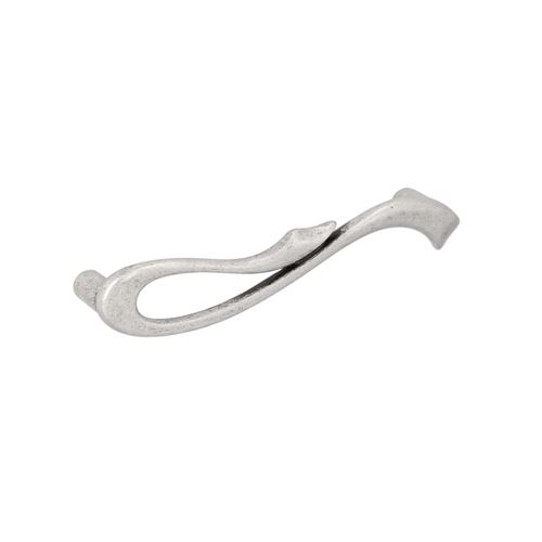 Immagine di Maniglia per mobili HZ0637 interasse mm 96 in lega di zinco argento vecchio brillante 