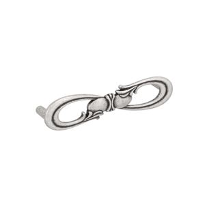 Immagine di Maniglia per mobili HZ0636 interasse mm 128 in lega di zinco argento vecchio brillante 