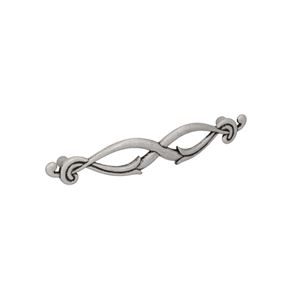 Immagine di Maniglia per mobili HZ0634 interasse mm 128 in lega di zinco argento vecchio brillante 