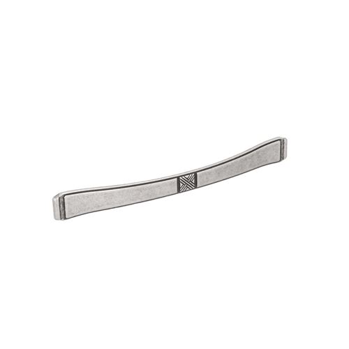 Immagine di Maniglia per mobili HZ0628 interasse mm 224 in lega di zinco argento vecchio brillante 