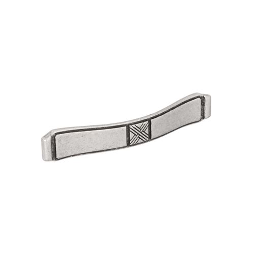 Immagine di Maniglia per mobili HZ0628 interasse mm 128 in lega di zinco argento vecchio brillante 